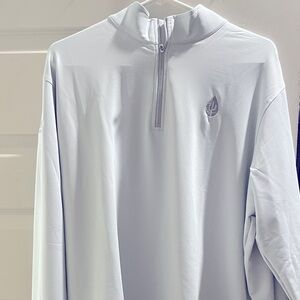 Brand New White Peter Millar Quarter Zip - Desert Environmental XL